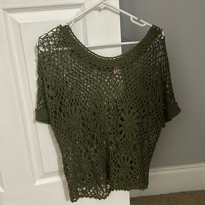 Forever 21 olive green crochet top